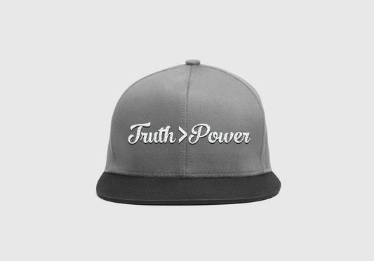 Truth>Power Large Print Grey/Black Hat Script