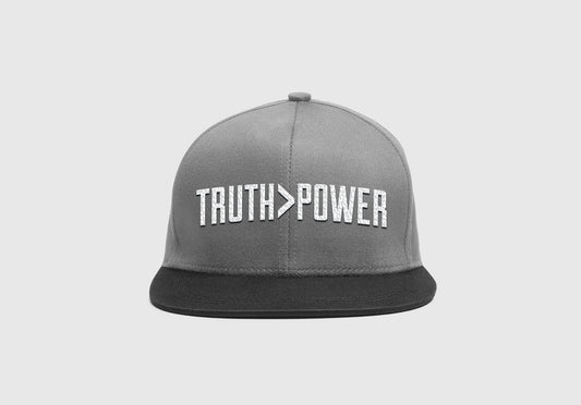 Truth>Power Large Print Grey/Black Hat Caps